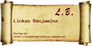 Linkes Benjamina névjegykártya